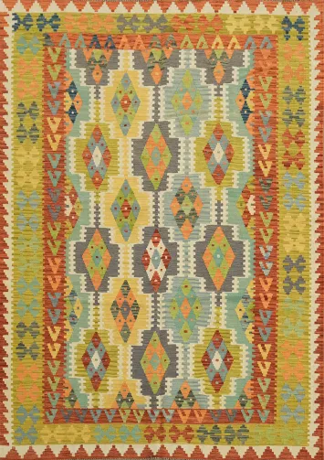 Southwestern Style Handwoven Kilim Rug 7x10 ft
