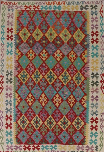 Reversible Wool Kilim Oriental Area Rug 7x10