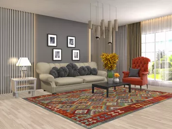 Multicolor Kilim Oriental Area Rug 7x10