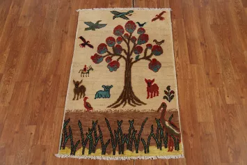 Animals Pictorial Wool Kazak Oriental Accent Rug 2x3