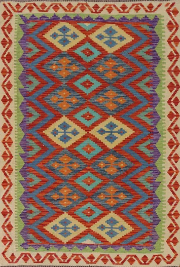 Reversible Wool Kilim Oriental Rug 4x6