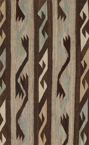 Brown Wool Kilim Oriental Foyer Rug 3x5