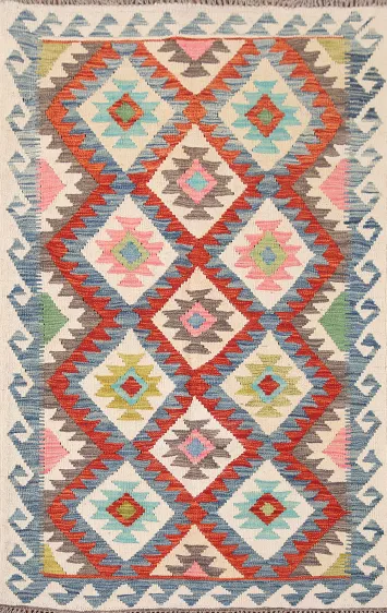 Multicolor Wool Kilim Oriental Rug 3x5