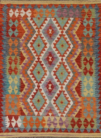 Reversible Wool Kilim Oriental Foyer Rug 3x5