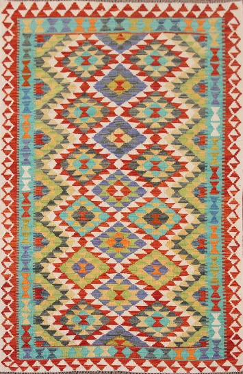 Multicolor Wool Kilim Oriental Rug 4x6