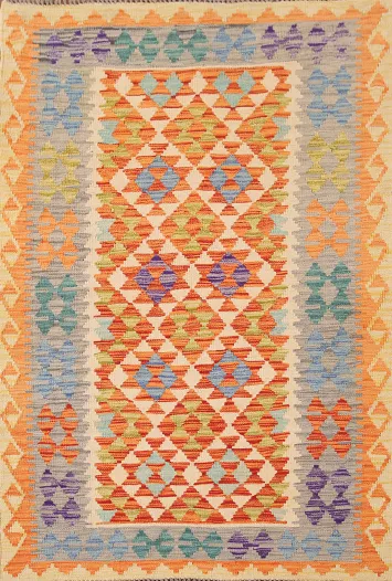 Geometric Kilim Oriental Accent Rug 4x6