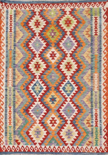 Reversible Wool Kilim Oriental Accent Rug 4x6
