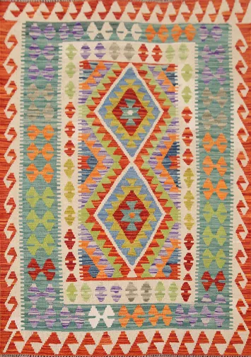 South Western Kilim Oriental Accent Rug 4x6