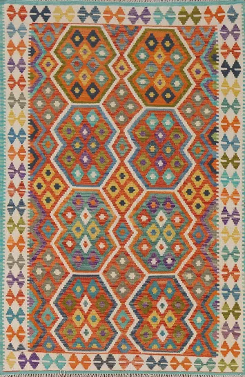 South Western Kilim Oriental Accent Rug 4x6