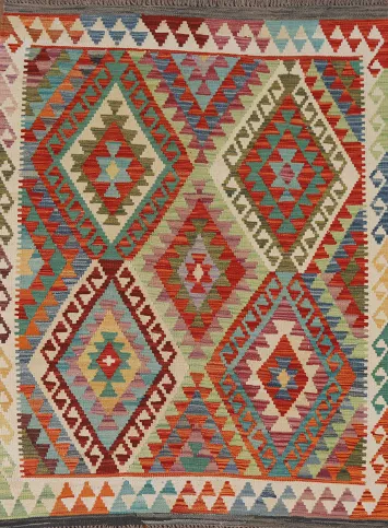 South Western Kilim Oriental Accent Rug 4x6