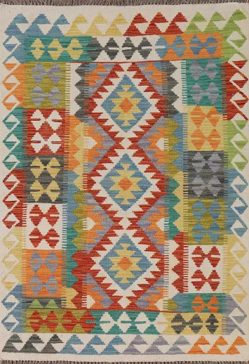 Reversible Wool Kilim Oriental Accent Rug 3x5