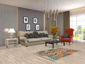 Reversible Wool Kilim Oriental Accent Rug 3x5