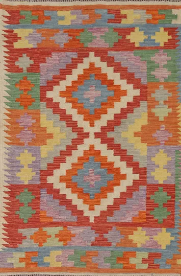 South Western Kilim Oriental Wool Rug 3x5