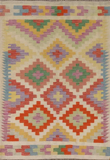 Reversible Wool Kilim Oriental Rug 4x5