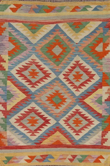 Reversible Wool Kilim Oriental Rug 3x5