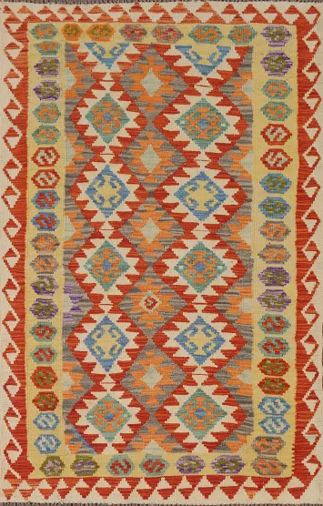 Reversible Wool Kilim Oriental Rug 4x6