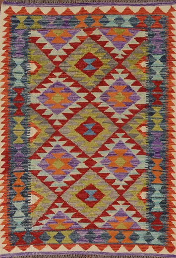 South Western Wool Kilim Oriental Rug 3x5