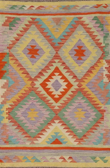 South Western Kilim Reversible Wool Rug 3x5