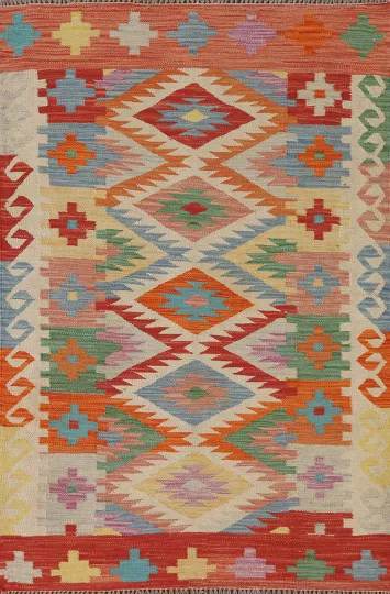 South Western Wool Kilim Oriental Rug 3x5