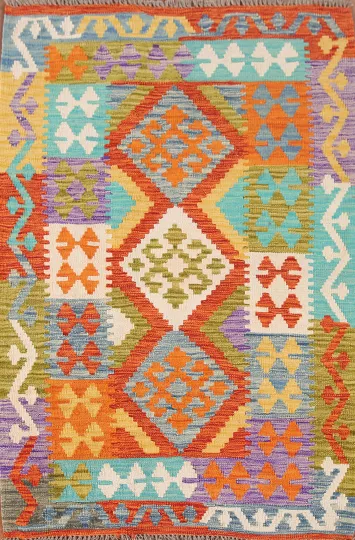 South Western Kilim Oriental Wool Rug 3x5
