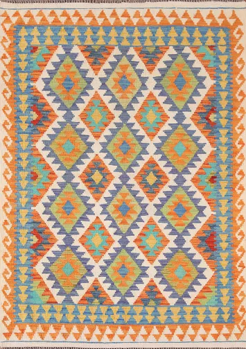 Multicolor Kilim Oriental Wool Rug 4x6
