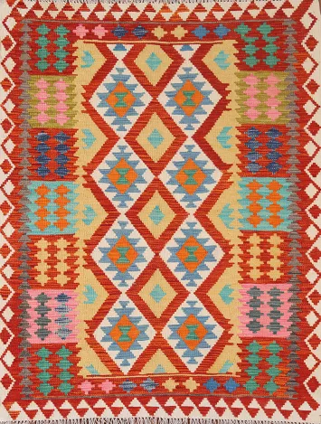 Geometric Kilim Oriental Rug 4x6