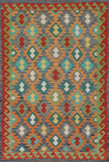 Reversible Wool Kilim Oriental Rug 4x6