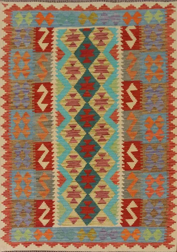 Reversible Wool Kilim Oriental Rug 4x6