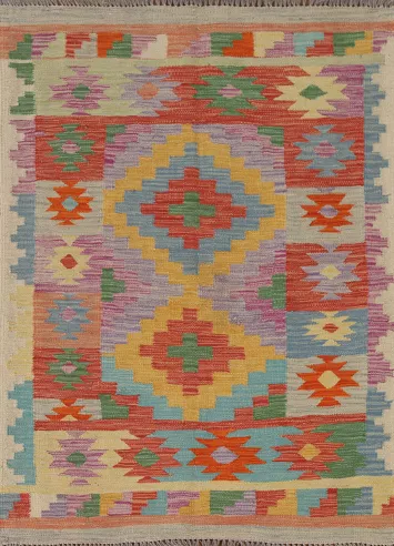 South Western Kilim Oriental Wool Rug 3x5