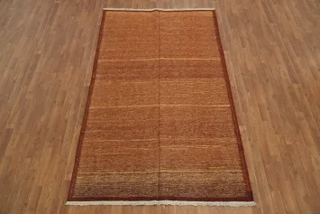 Warm Earth Rusty Brown Kilim Hand-Woven Rug for Inviting Interiors 5x8