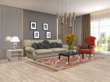 Reversible Wool Kilim Oriental Rug 5x7