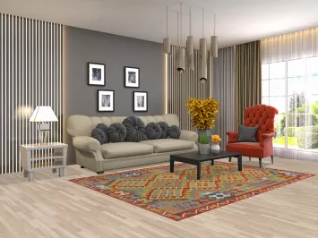 Geometric Kilim Living Room Rug 6x8