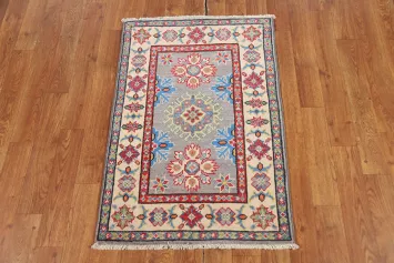 Gray Wool Kazak Oriental Accent Rug 2x3