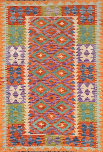 Multicolor Kilim Reversible Wool Rug 4x6