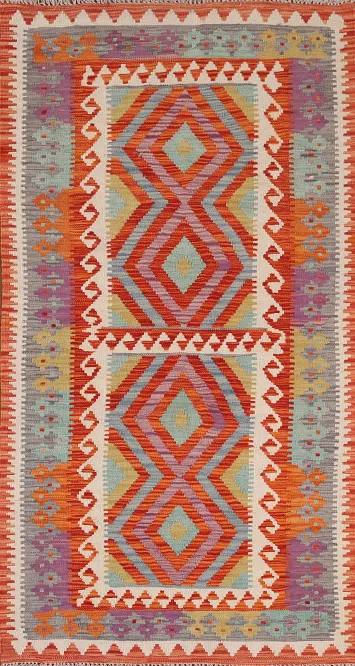 South Western Kilim Oriental Runner Rug 3x7