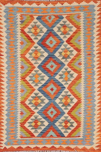 Multicolor Wool Kilim Oriental Rug 4x6