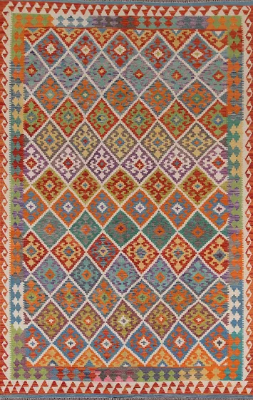 Reversible Wool Kilim Oriental Area Rug 7x10