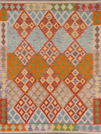 Reversible Wool Kilim Oriental Rug 5x6