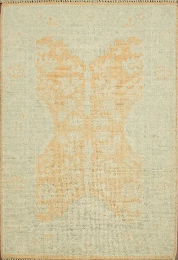 Orange Wool Oushak Vegetable Dye Rug 2x3