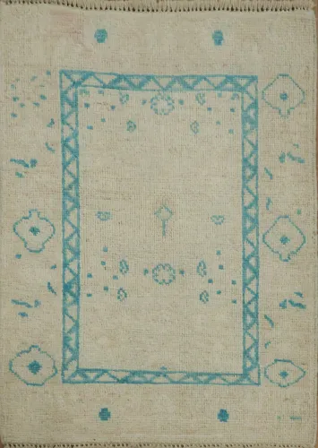 Handmade Oushak Vegetable Dye Accent Rug 2x3