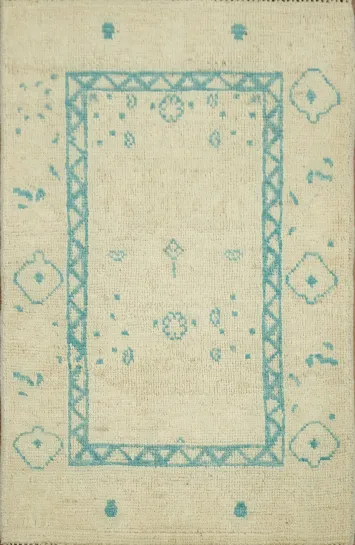 Vegetable Dye Oushak Foyer Turkish Rug 2x3