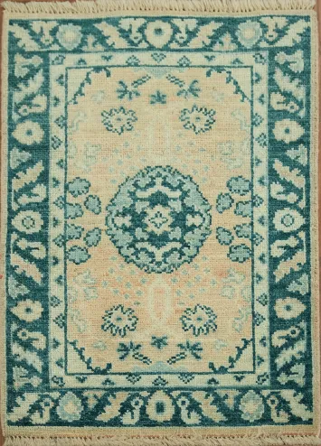 Handmade Oushak Vegetable Dye Accent Rug 2x3