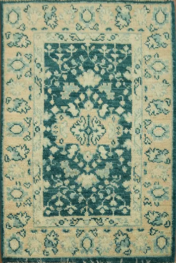 Vegetable Dye Oushak Turkish Wool Rug 2x3