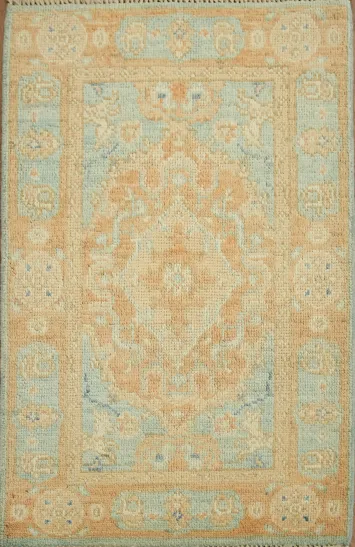 Vegetable Dye Oushak Accent Turkish Rug 2x3