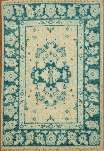 Vegetable Dye Oushak Foyer Turkish Rug 2x3