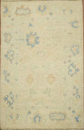 Handmade Oushak Vegetable Dye Accent Rug 2x3