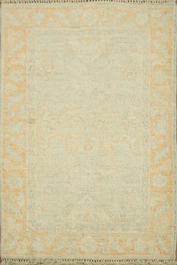 Turkish Oushak Vegetable Dye Accent Rug 2x3