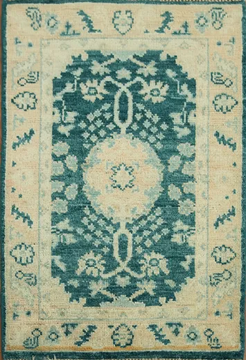 Vegetable Dye Oushak Turkish Wool Rug 2x3