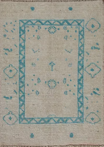 Vegetable Dye Oushak Turkish Wool Rug 2x3