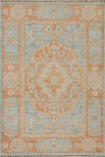 Vegetable Dye Oushak Accent Turkish Rug 2x3